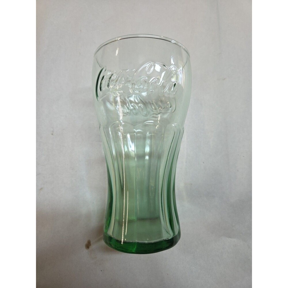 Coca Cola Green 6in  Bell Shaped Embossed Libbey Drinking Glass